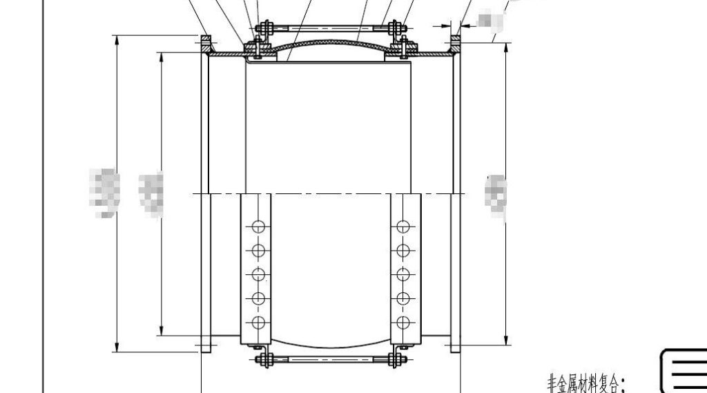 Engineering blueprint for custom rectangular fabric expansion joint